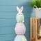 Set of 2 30.5"H Easter Resin Macaron Stacked Egg & Bunny Porch Décor